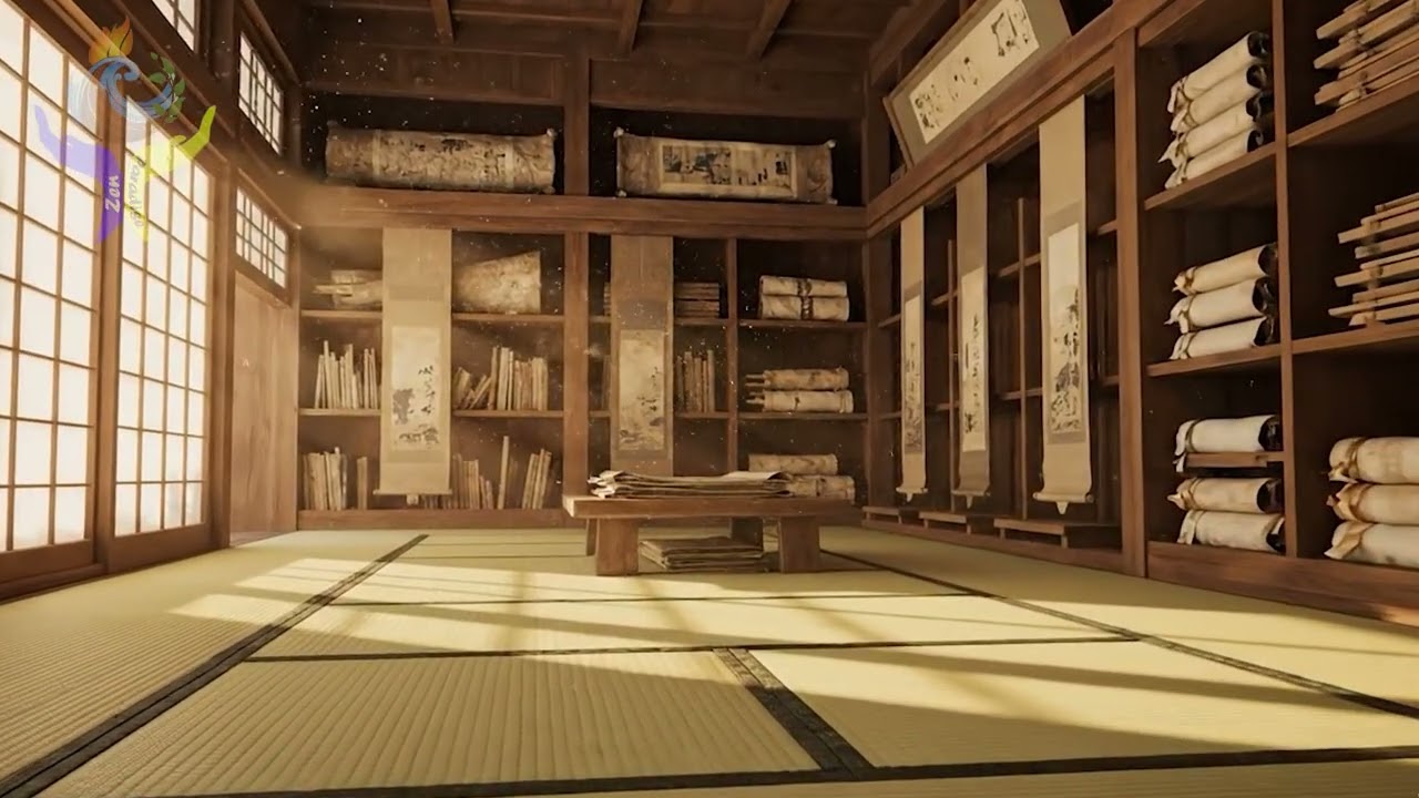 📜 Library of Gentle Wisdom – Japanese Study Ambience 📜