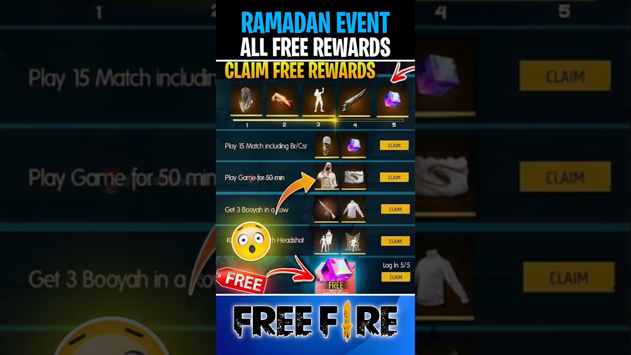 Ramadan Event Free Rewards in Free Fire 😱#freefire #ramadan #trending #shortsvideo