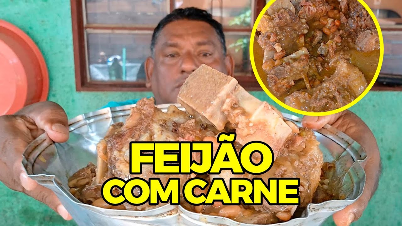 FEIJÃO COM CARNE E MACARRÃO SIMPLES E DELICIOSO - ALMOÇO COMPLETO HUMILDE E CHEIO DE SABOR