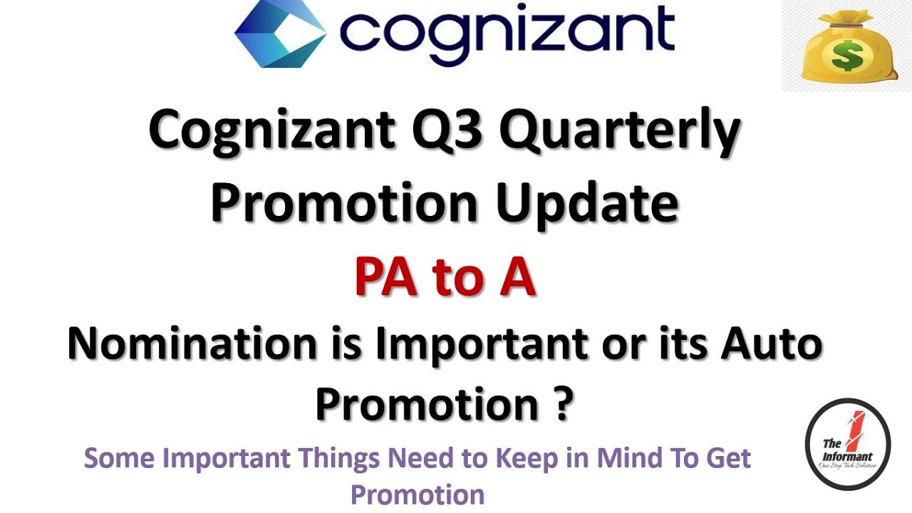 Cognizant PA to Associate Promotion| Cognizant Q3 Quaterly Promotion Important Update 