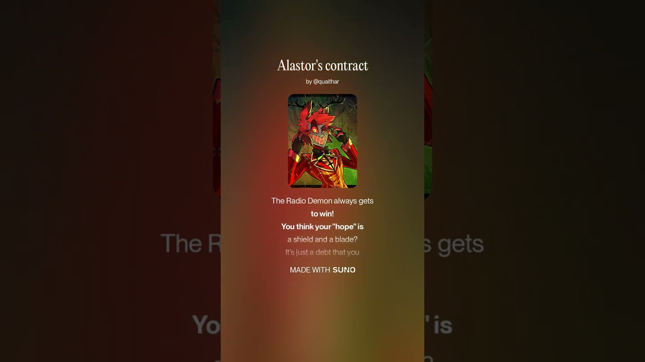 Alastor's contract ( fan made ideer )