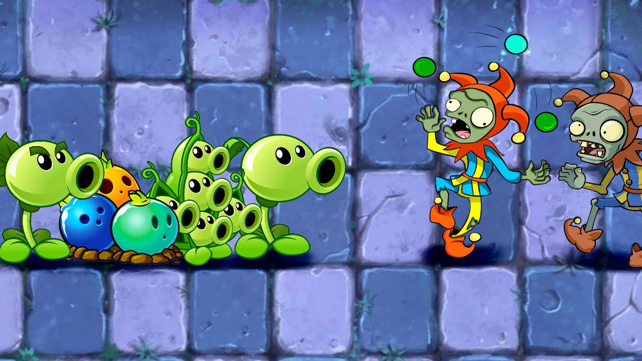 All Free Plants Max Level vs Jester Zombie - PVZ 2 Gameplay