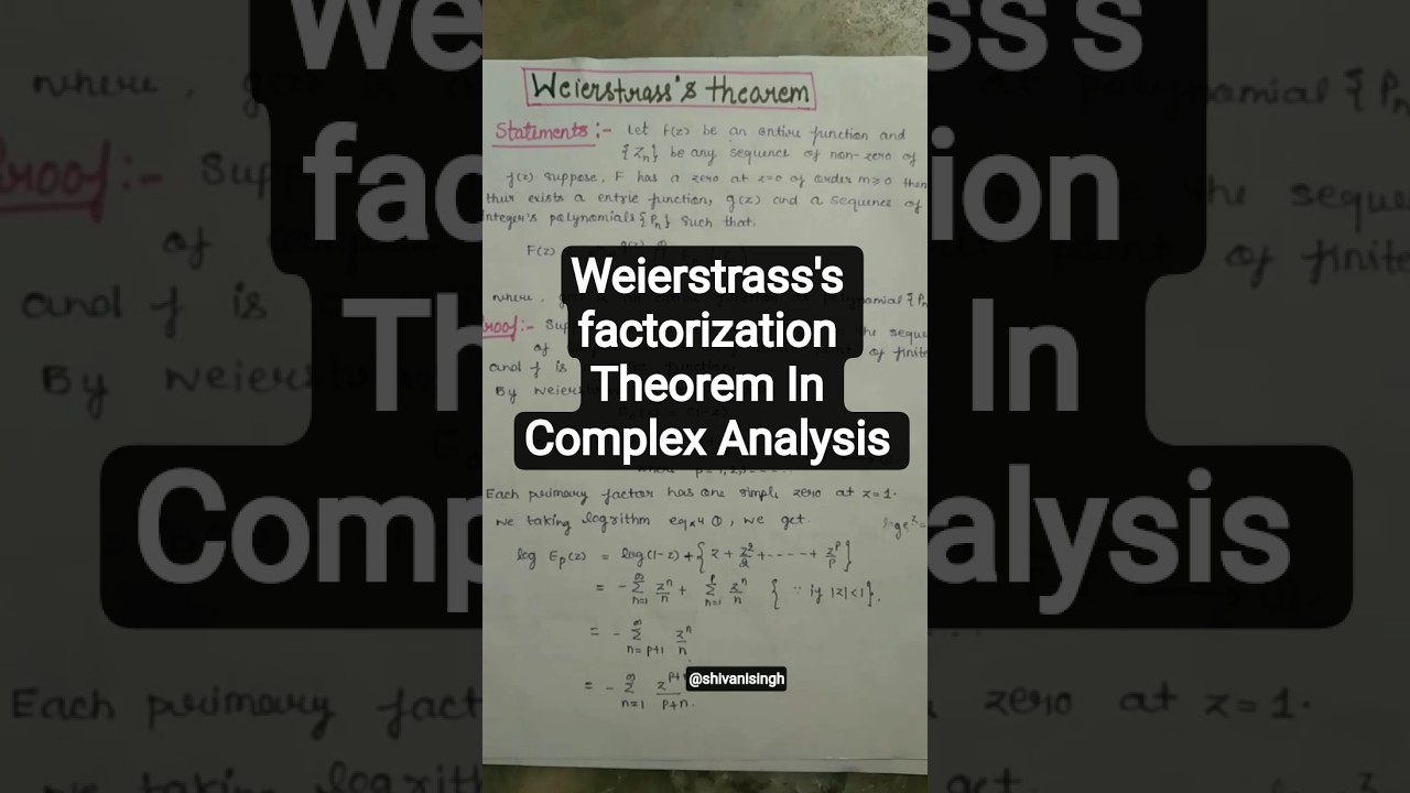 Weierstrass's factorization Theorem 