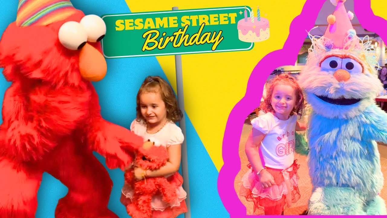 Birthday Fun at Sesame Street Land! Hugging Elmo, Dancing with Cookie Monster at SeaWorld Orlando 🎉