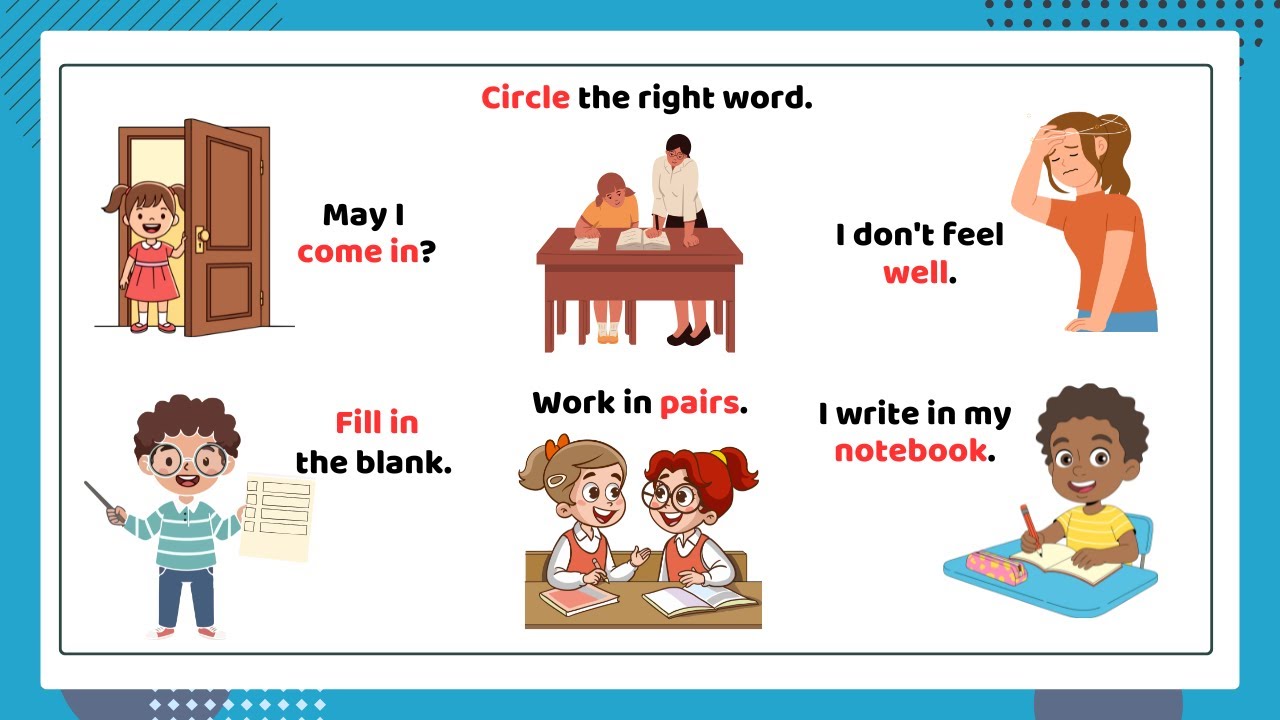 Daily Use English Sentences - School Language