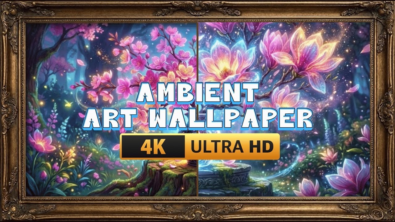 🎶AMBIENT🎶 | 4K Neon Floral | 10 Hours of Relaxing Lofi & Framed Digital Art for Samsung Frame TV