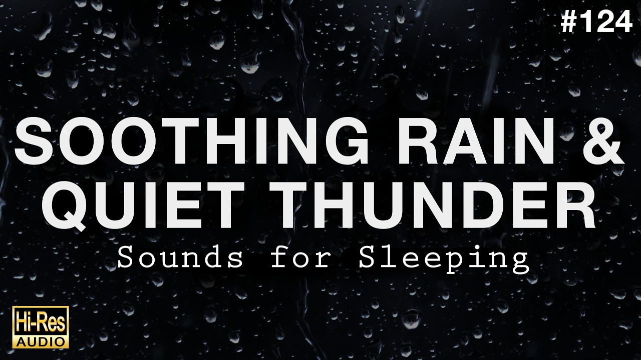 SOOTHING RAIN and QUIET THUNDER Sounds for Sleeping - Black Screen Rain to Fall Asleep