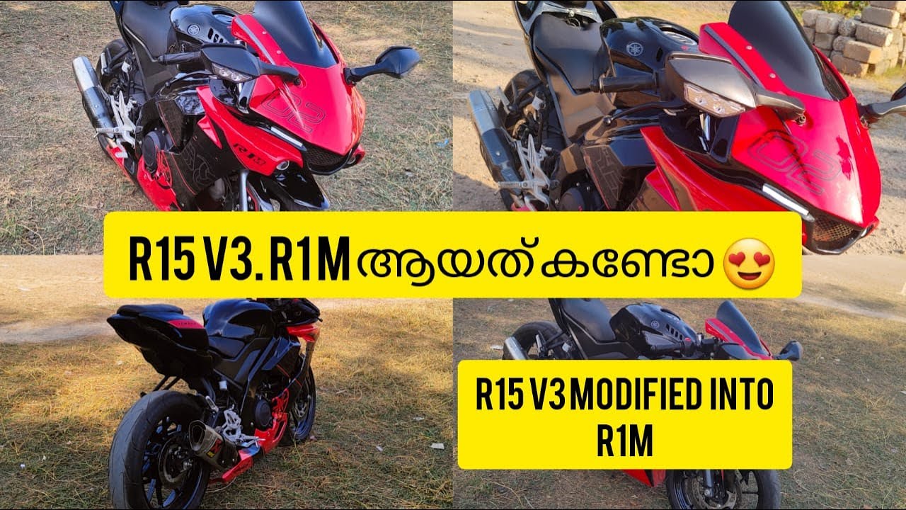 R15 v3 modified into R1 M 😍❤v3 ഒരു R1 ആയത് കണ്ടോ 😍 #r15v3 #r1 #malayalamreviw #modified whitemaniac