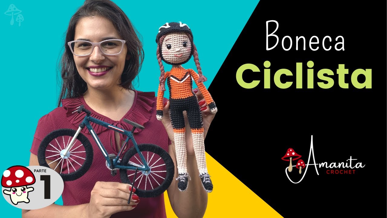 ∙∘○ amigurumi ○∘∙ Boneca ciclista e bike » 1/5