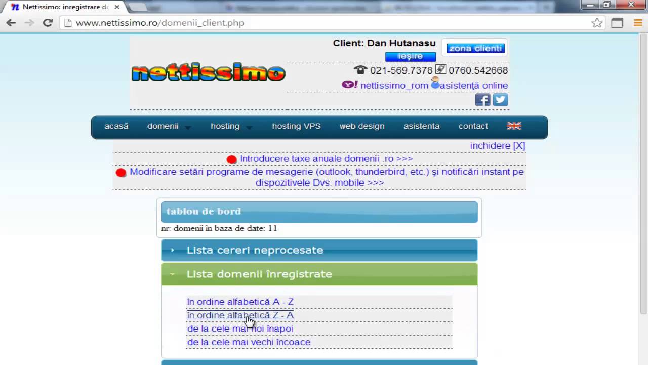 administrare domenii ro