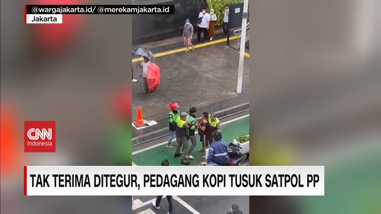 Tak Terima Ditegur, Pedagang Kopi Tusuk Satpol PP
