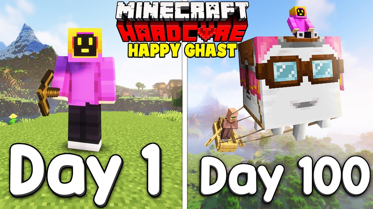 I Survived 100 Days On A Happy Ghast In Minecraft Hardcore!