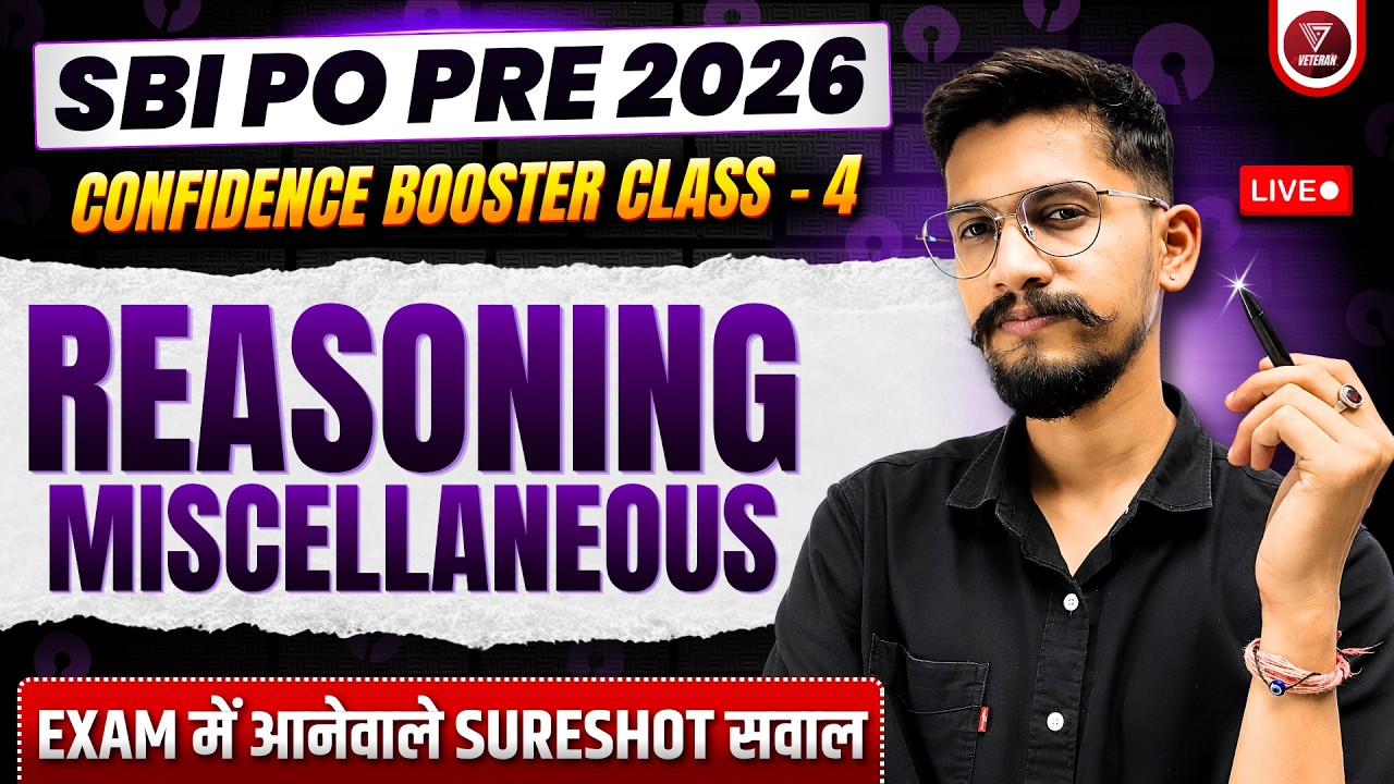 🛑Reasoning | Confidence Booster Class 4 | Miscellaneous | SBI PO Pre 2026 | Yashraj Sir