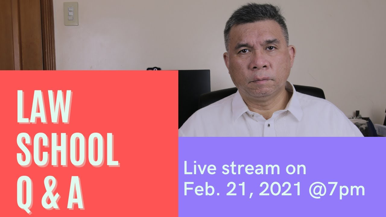 Livestream: LAW SCHOOL Q & A. Responses by a law dean