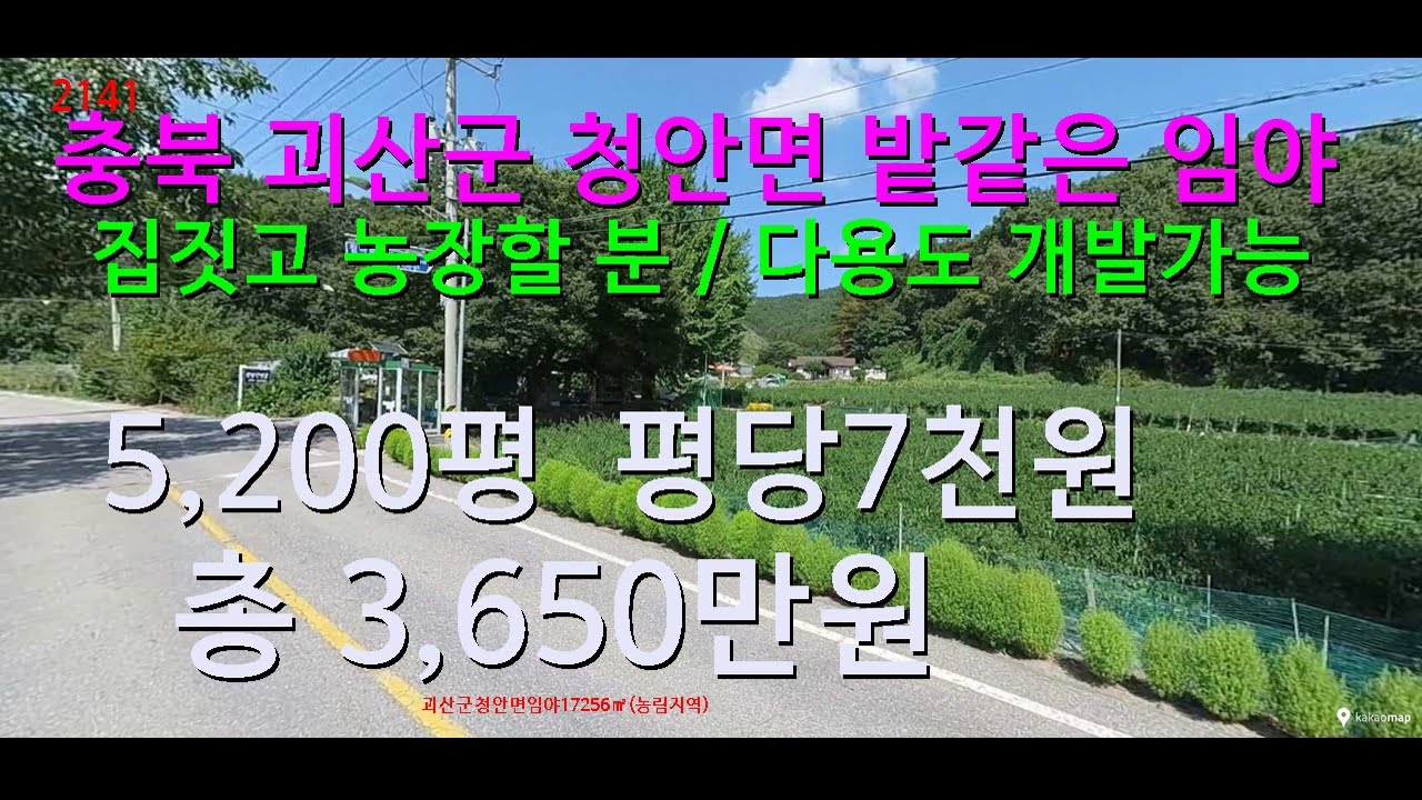 [번호2141}괴산군 청안면 밭같은 임야1