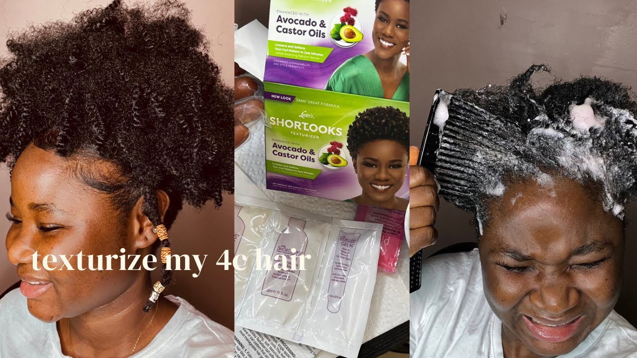 How to safely texturize 4c natural hair/ short looks Avocado and castor oils #4chair #naturalhair