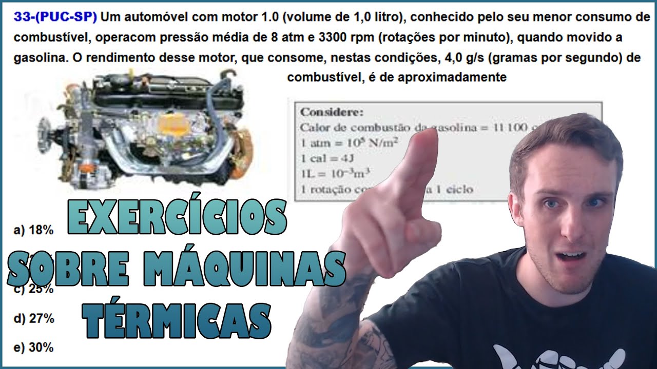 (VIDEOAULA) EXERCÍCIOS SOBRE O RENDIMENTO DE MÁQUINAS TÉRMICAS