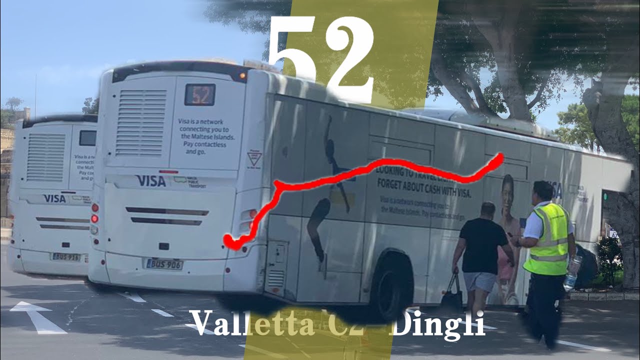 【Valletta Hamrun Attard Rabat Dingli】Malta Bus Route 52（Valletta C2-Dingli）Whole Route Operating POV