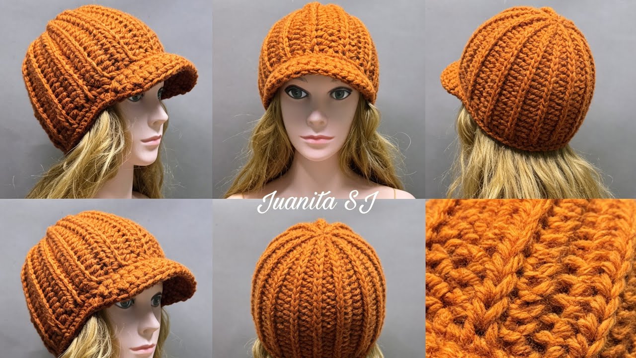 Como tejer un Gorro con visera / Como tejer un Gorro a crochet 
