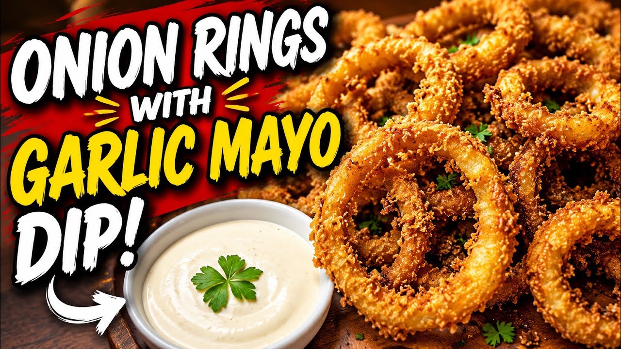 ONION RINGS WITH GARLIC MAYO DIP