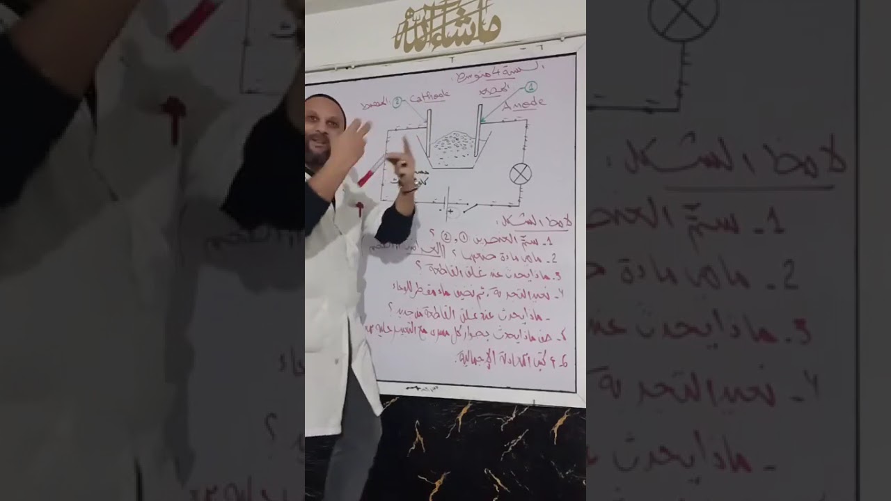 السنة الرابعة متوسط التحليل الكهربائي البسيط لمحلول كلور الزنك للاستاذ مامن هشام mamen