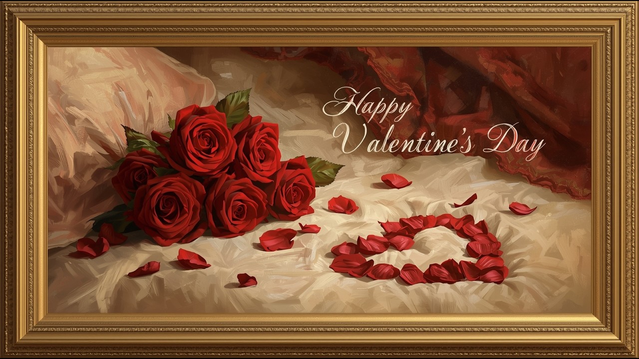 Classical Vintage Hand-Painted Oil Art | Elegant Gold Frame | Timeless Fine Art | TV Screensaver 4K
