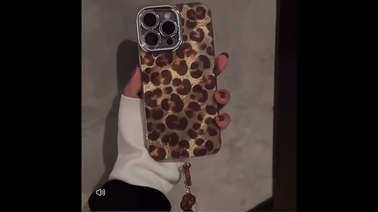 Luxury Bling Glitter Leopard Print With Lanyard Phone Case For iPhone