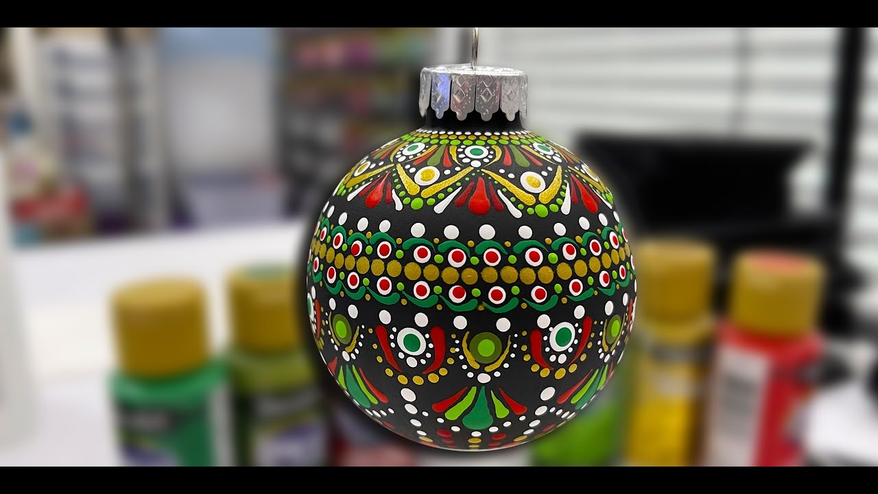 Creating a Dot Mandala Plastic Christmas Ornament (2.65 inch) - 385
