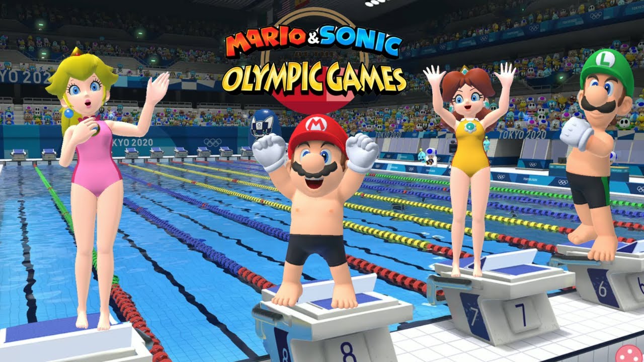 Swimming 100m Very Hard Mario & Sonic At The Olympic Games Tokyo 2020 Peach Mario +++Vector Gameplay