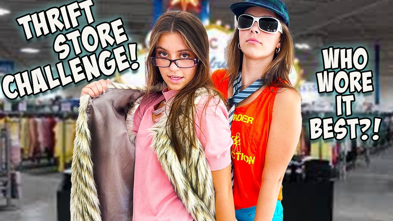 Thrift Store outfit challenge VS my sister!!