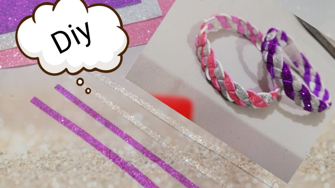 Diy # How to make friendship band from glitter foam sheet # easy and beautiful  bracelet