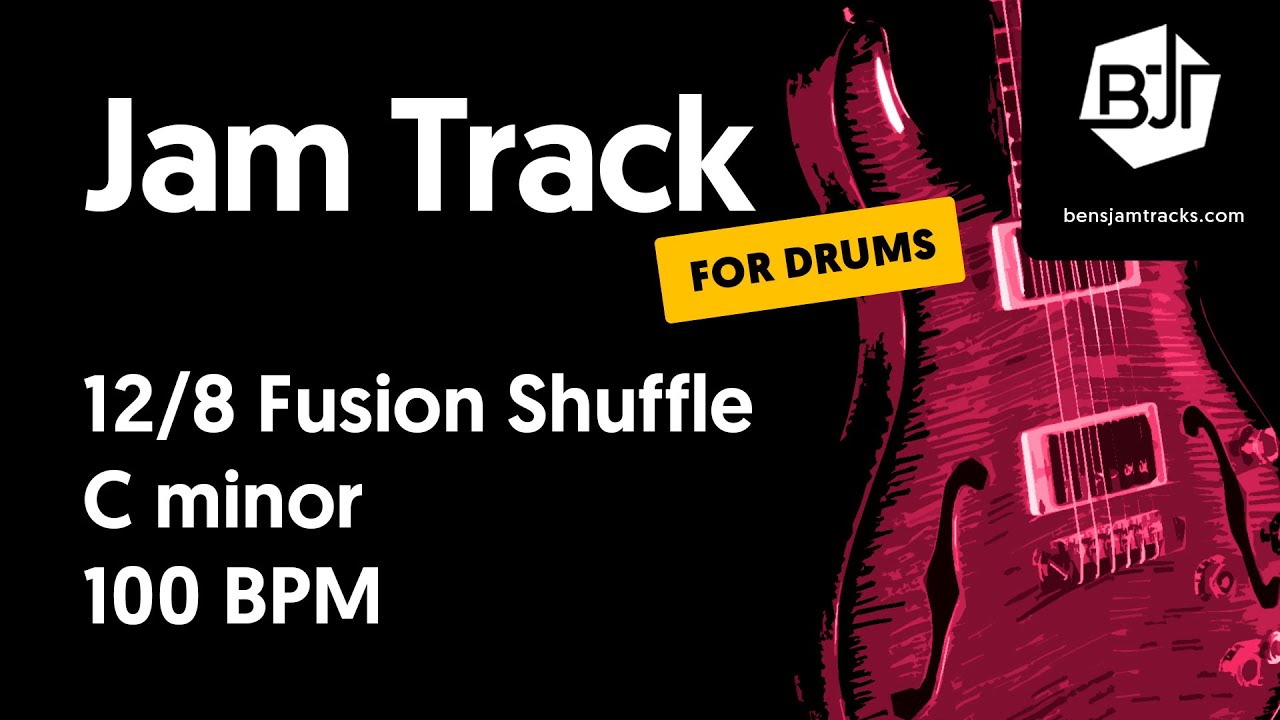 12/8 Fusion Shuffle Jam Track in C minor (for drums) 
