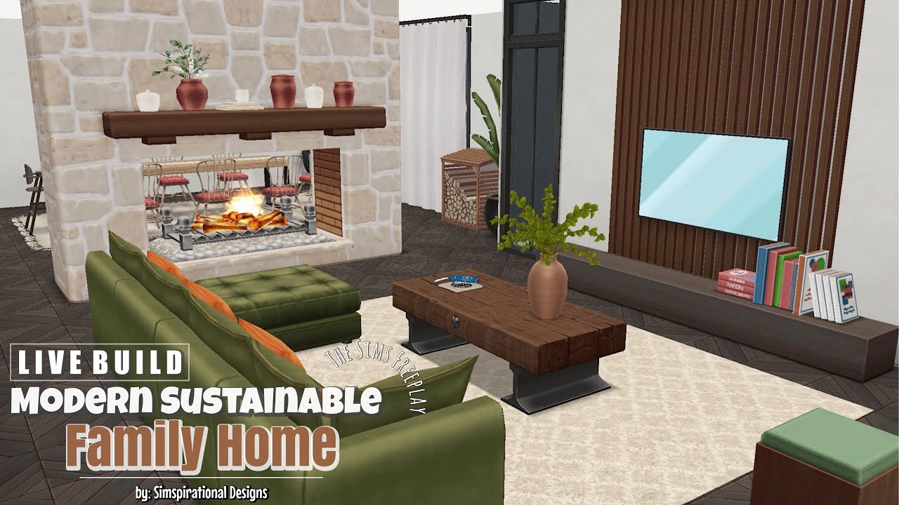 MODERN SUSTAINABLE FAMILY HOME (LIVE BUILD) | The Sims Freeplay | Simspirational Designs