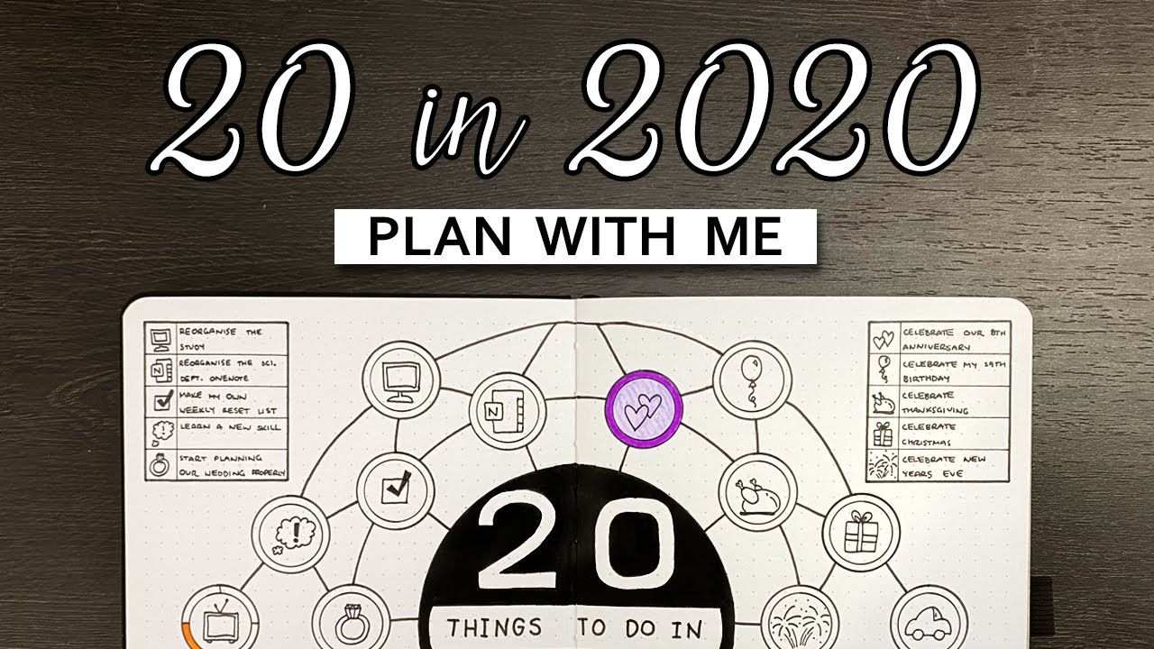 Планируйте вместе со мной | 20 дел в 2020 году | Оформление ежедневника Bullet Journal