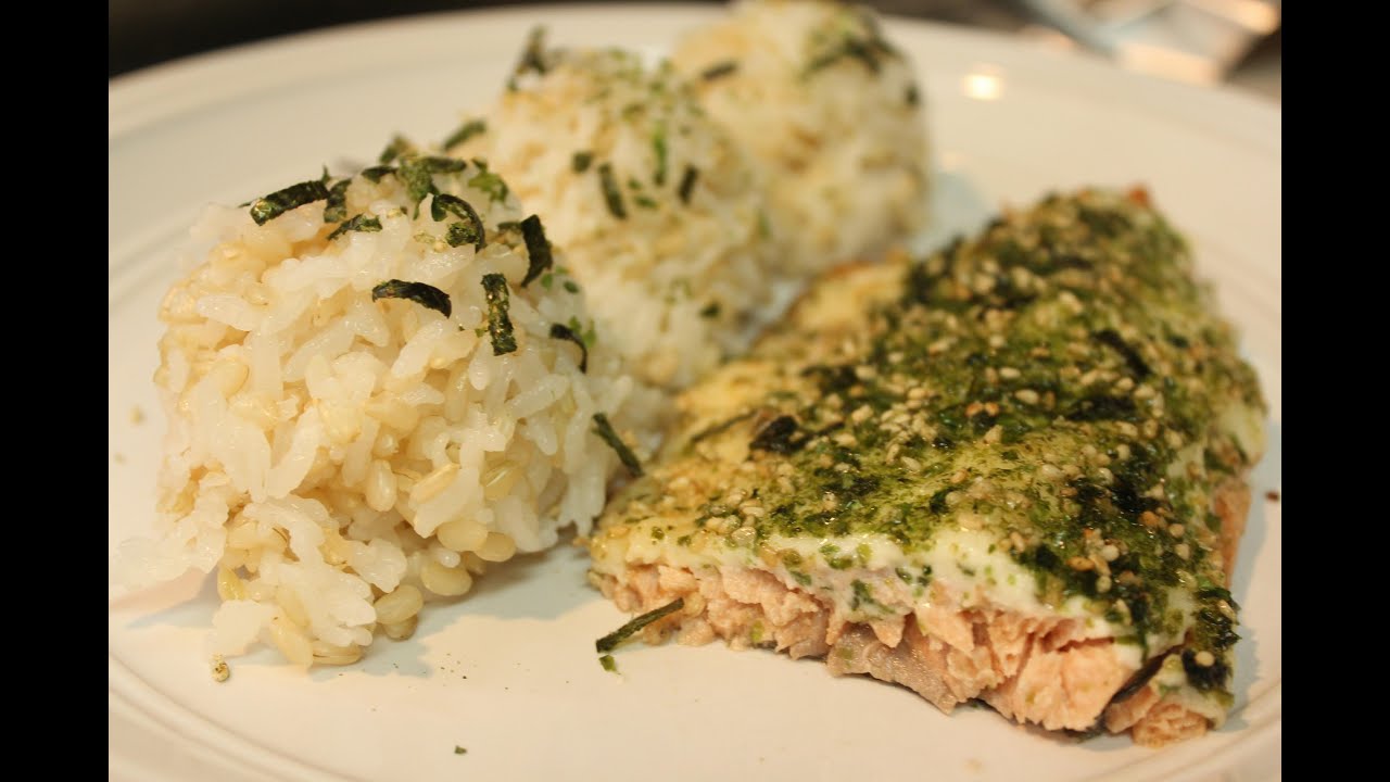 Baked Furikake Salmon with mayo