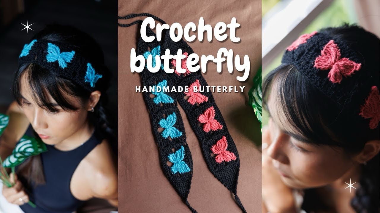 สอนถักที่คาดผมผีเสื้อ 🦋🦋Butterfly headband