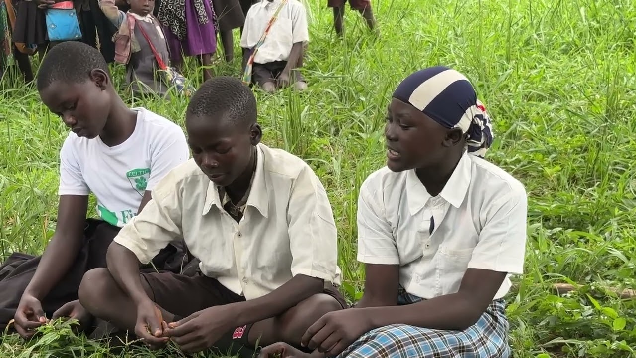 Ugandan children at Acholibur Primary School put on a play for visitors