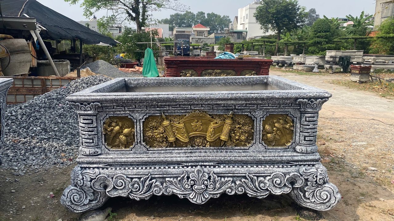 Chậu chữ nhật nguyên khối 1m6x1m2 giá rẻ ở Bình Dương 0967114991 #chauchunhat #chauximang #chaucay 