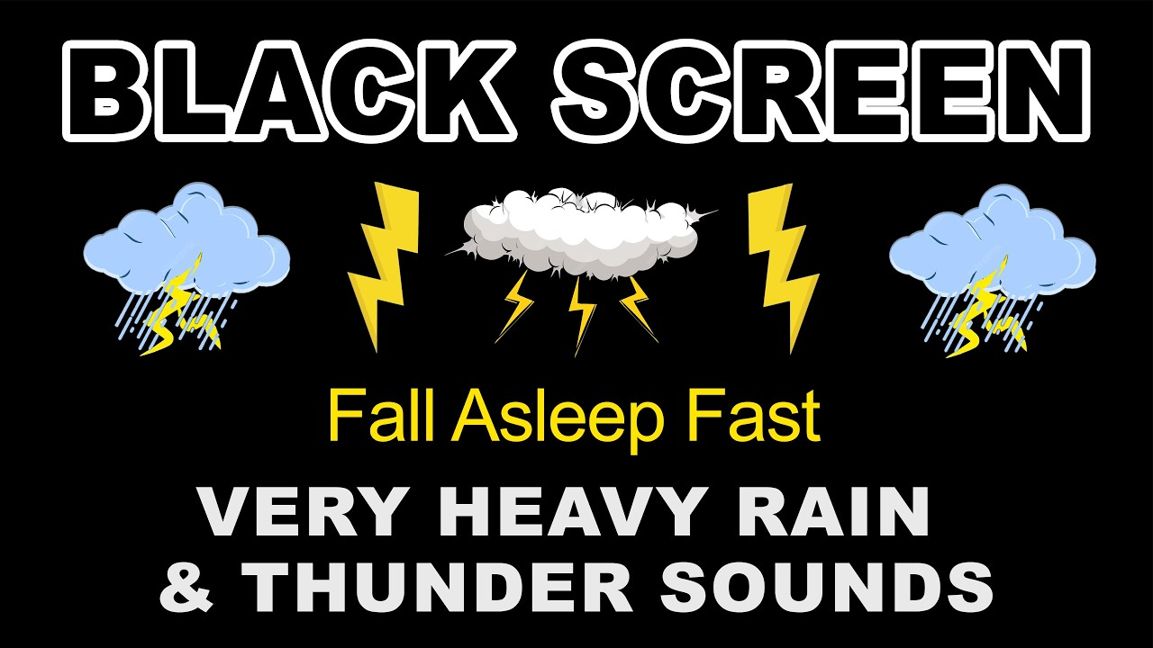 Rain Sounds for Sleeping I Fall Asleep Fast with Heavy Rain & Thunder I Relaxation - Insomnia