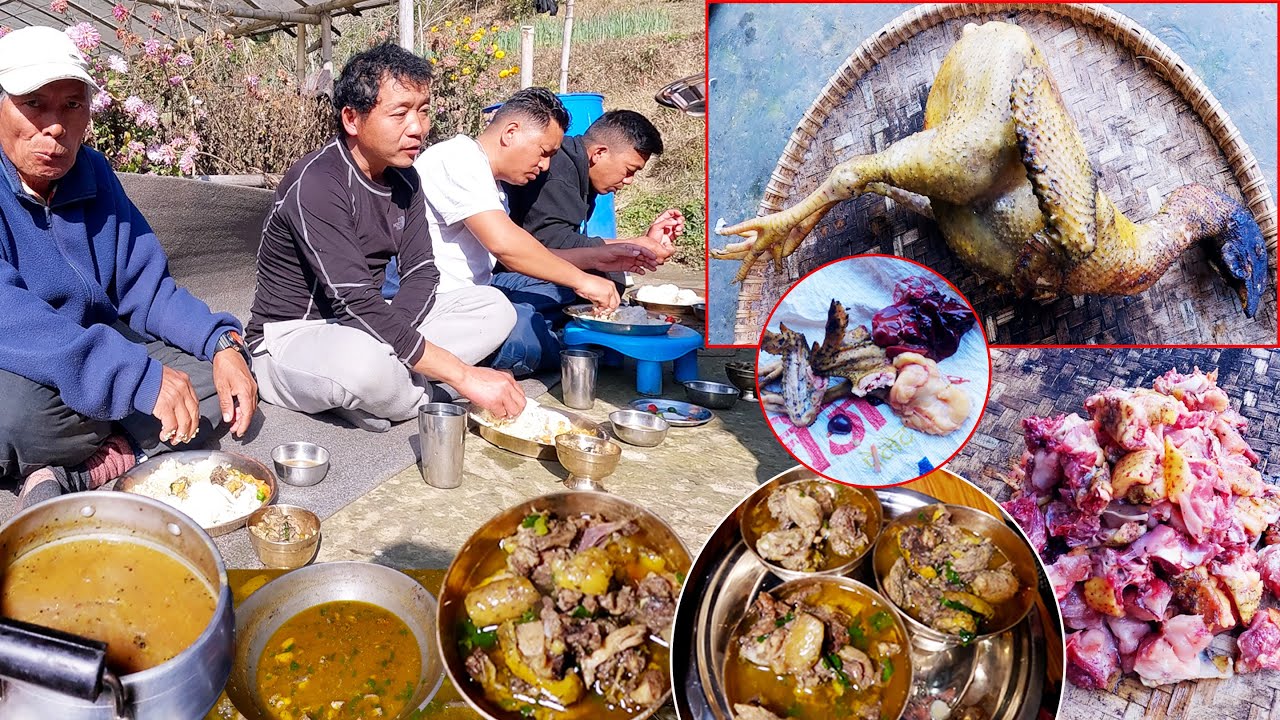 local chicken Party in Big brother's Vegetable farm house || lunch in the farm house ||