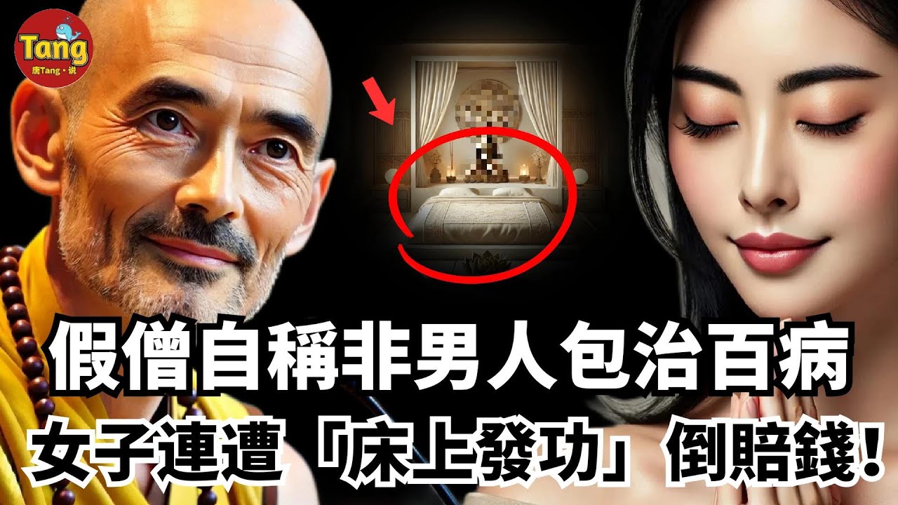 假僧自稱‘非男人’包治百病，光環背後大肆斂財，女子連遭‘床上發功’倒賠錢！他那些淺顯而又另人發笑的把戲，因何把無數人洗腦，沉迷其中？ #调查#事件#真相@TangtangSay