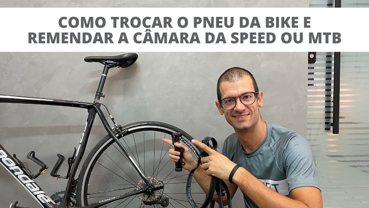 Como trocar o pneu da bike e remendar a câmara da speed ou mtb.