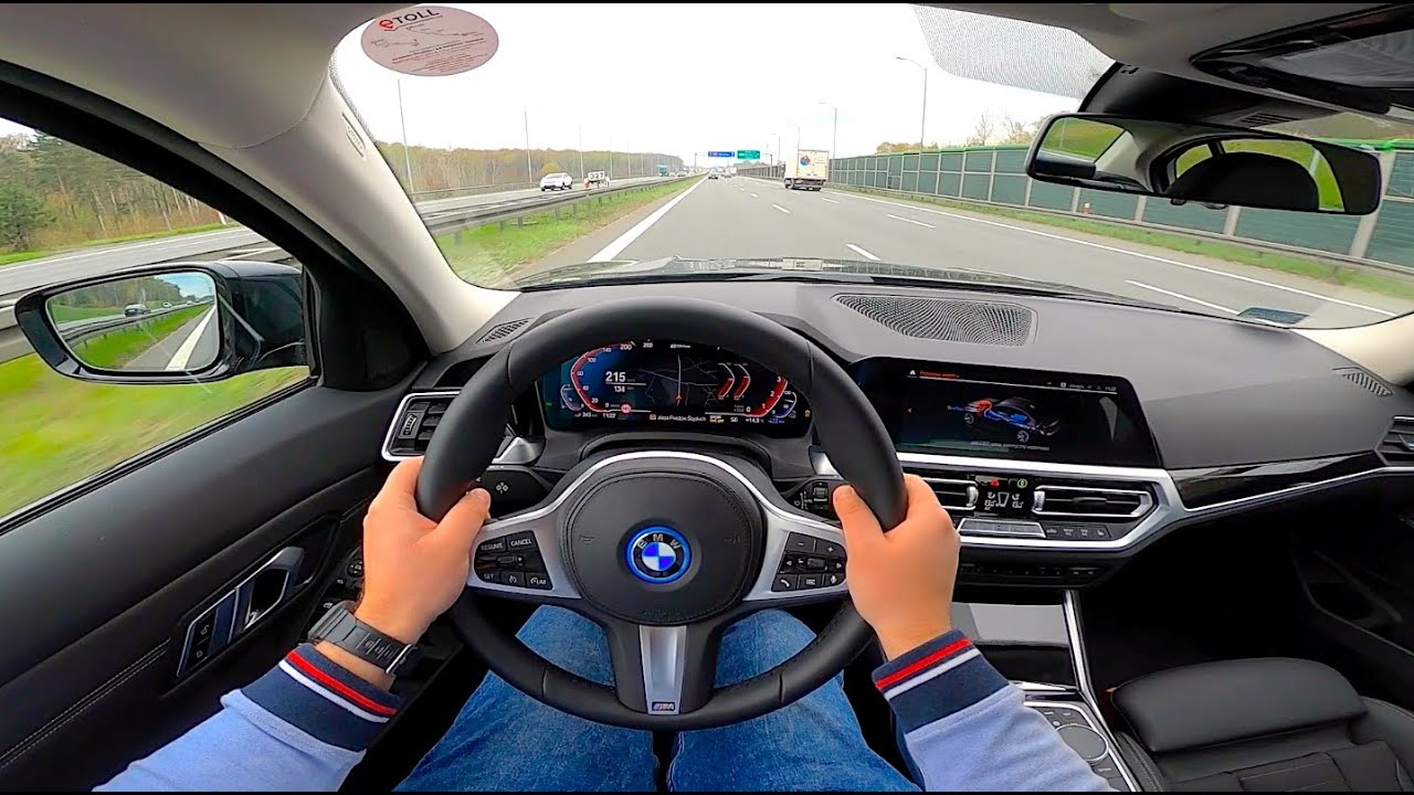 2022 BMW G20 320e Plug-in Hybrid 204 HP - POV Test Drive electric top speed and acceleraction