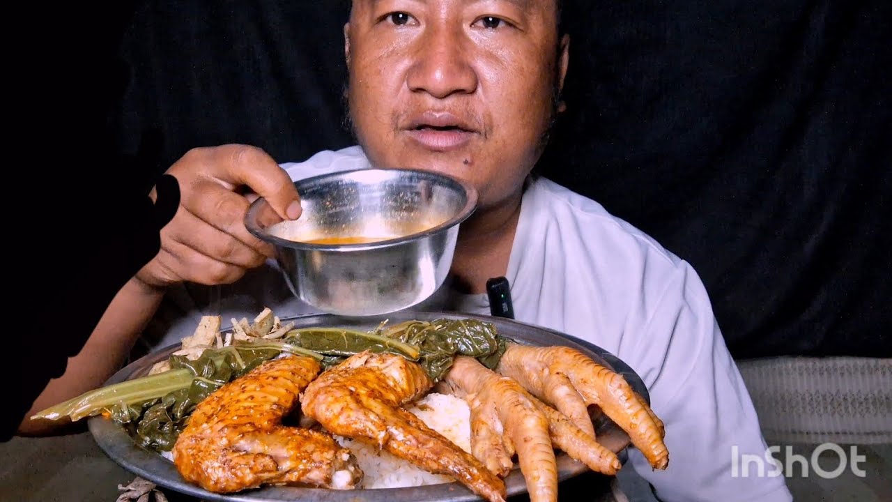 SPICY CHICKEN FEET&WINGS||SOLO MUKBANG||@FARMER_HEPAO 