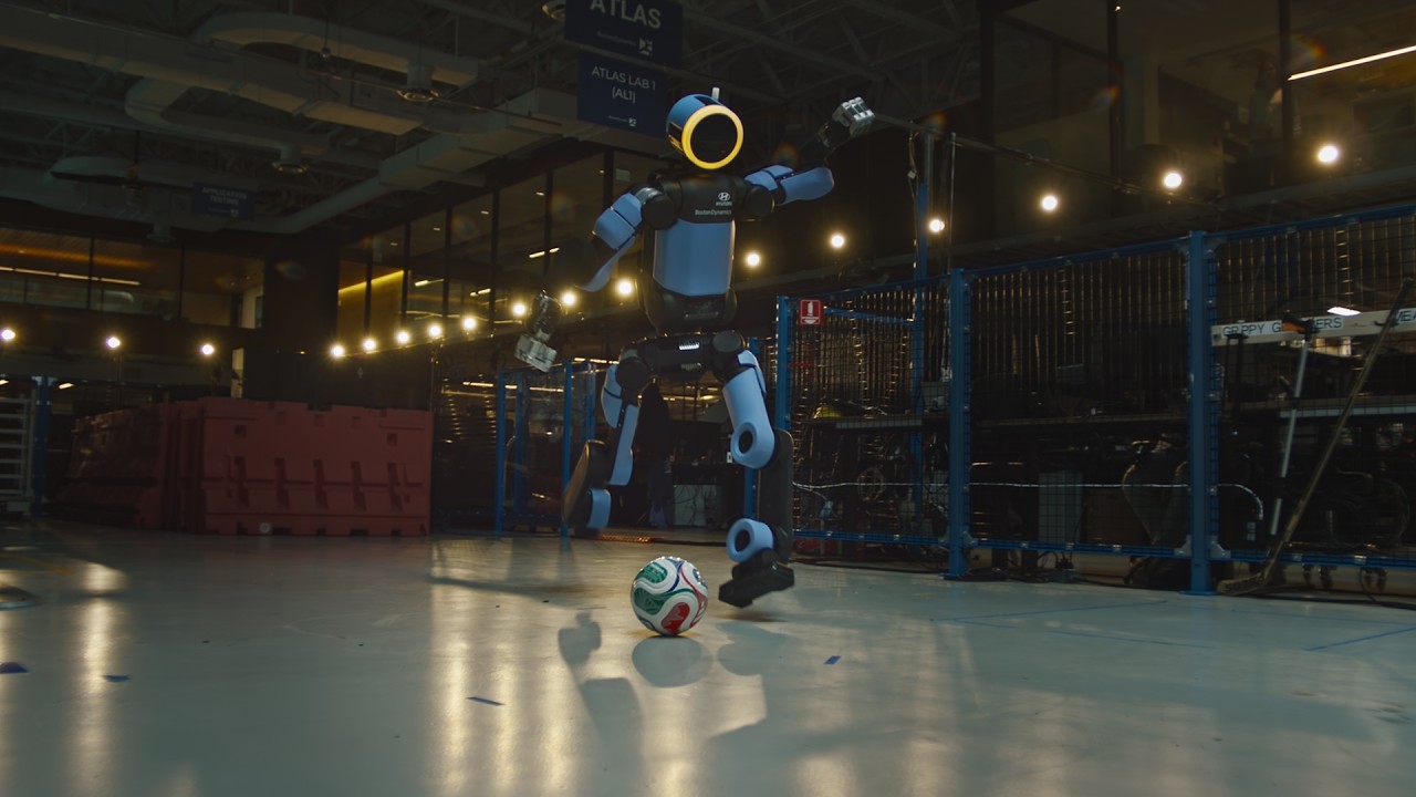When Robotics Meets Football: Atlas Takes the First Kick