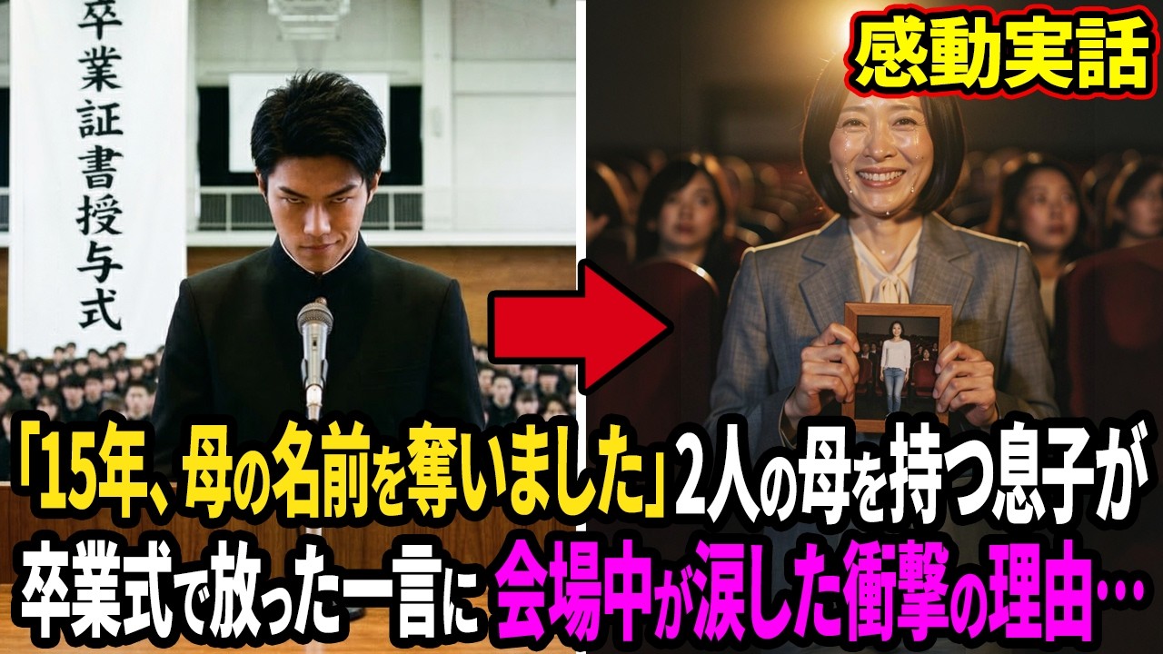 【実話】2人のお母さんがいる息子が、卒業式の答辞で放った衝撃の一言に会場中が涙した理由…【感動スカッと】