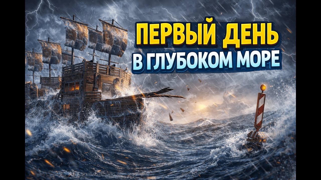 RUST I Учу новичка играть Первый день в глубоком море!
