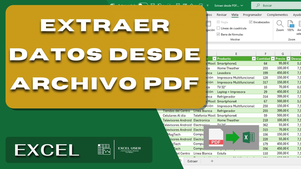 Excel Como Extraer Información o Datos de un Archivo PDF