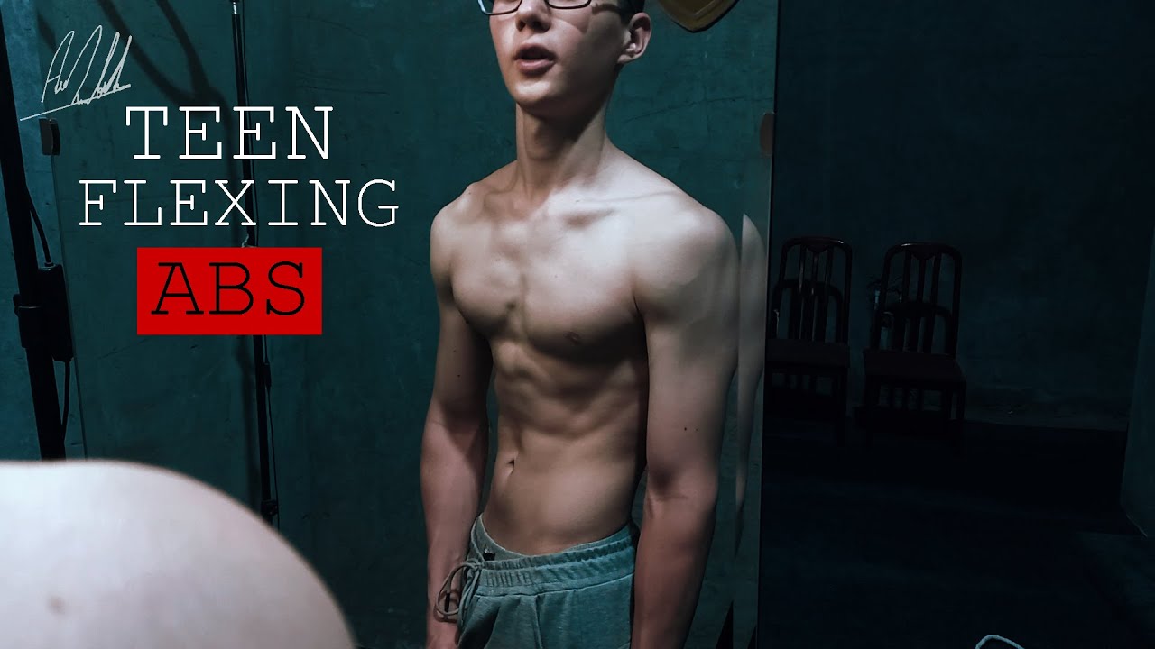 15 Years Old ATHLETIC Teen Flexing ABS #11