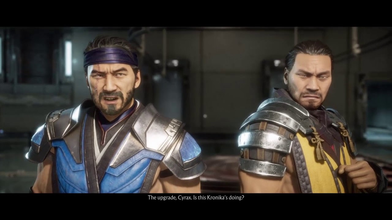 Mortal Kombat 11 Scorpion and Sub Zero fight the Cyber Lin Kuei